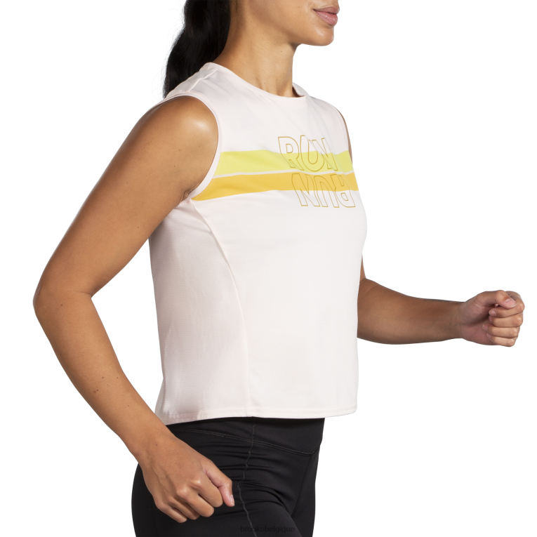86H241177 courir sans manches Brooks rose