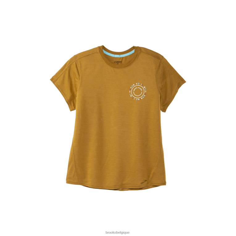 86H24512 manches courtes graphique distance Brooks olive