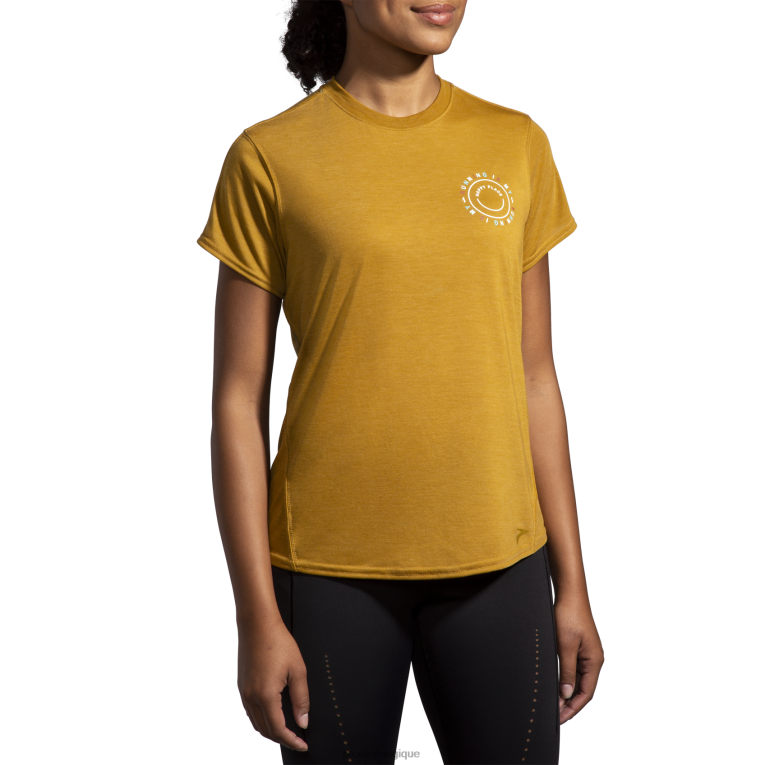 86H24512 manches courtes graphique distance Brooks olive