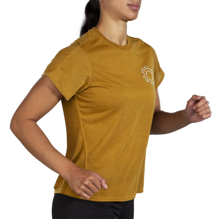 86H24512 manches courtes graphique distance Brooks olive