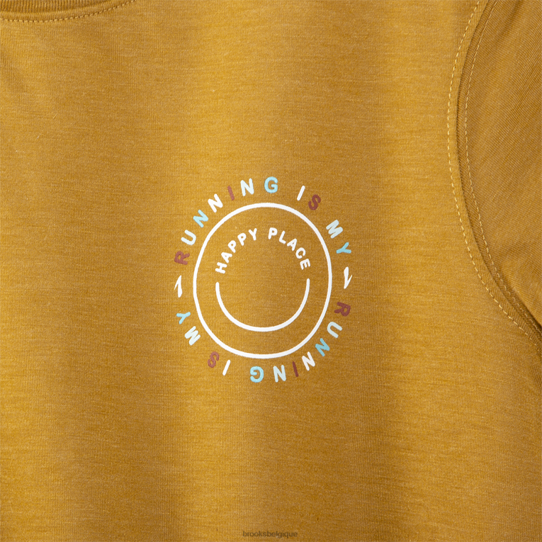 86H24512 manches courtes graphique distance Brooks olive