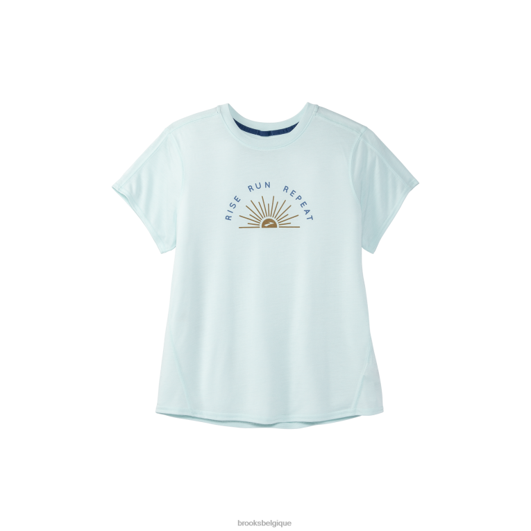 86H24514 manches courtes graphique distance Brooks bleu