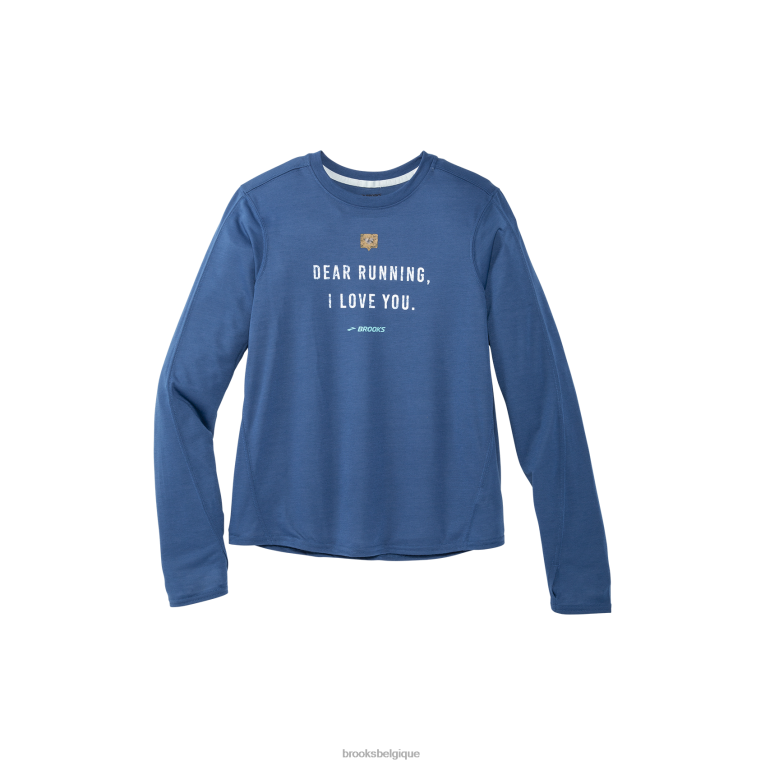 86H24578 manches longues graphique distance Brooks bleu