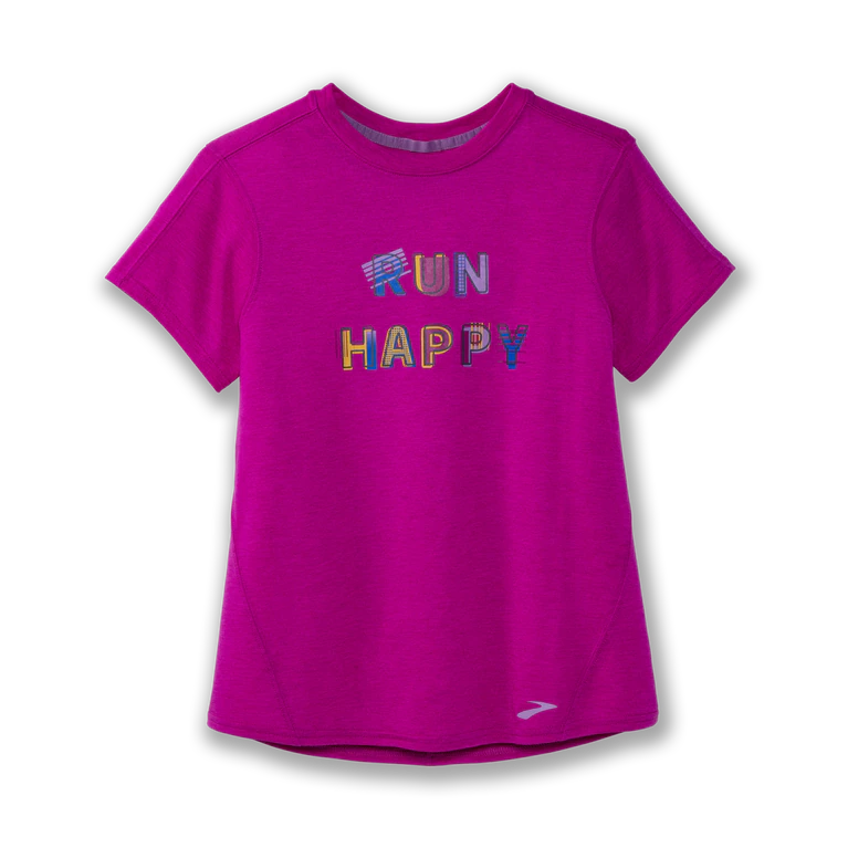 86H24585 manches courtes graphique distance Brooks magenta