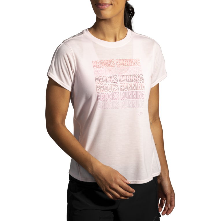 86H24587 manches courtes graphique distance Brooks eau de rose
