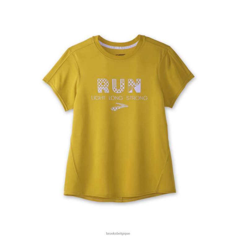 86H24687 manches courtes graphique distance Brooks doré