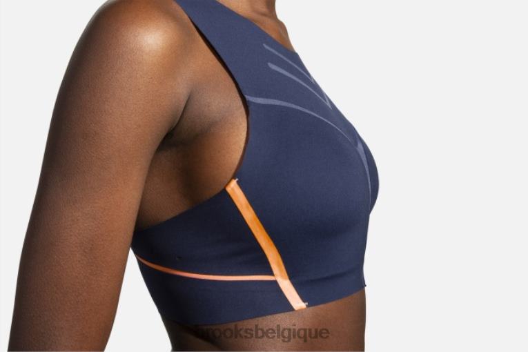 86H241696 dare - soutien-gorge de course à col montant Brooks marine