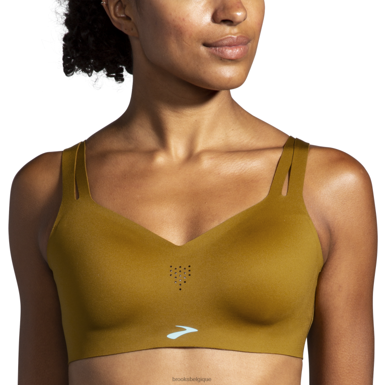 86H24386 Dare - Soutien-gorge de course à bretelles Brooks olive