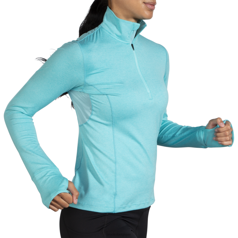 86H241126 tiret 1/2 zip Brooks sarcelle