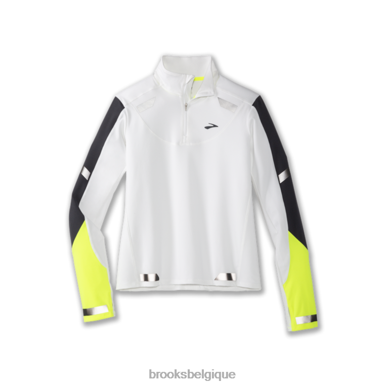 86H241175 courir visible 1/2 zip Brooks blanc