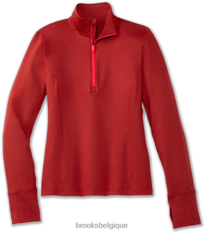 86H241394 tiret 1/2 zip Brooks rose