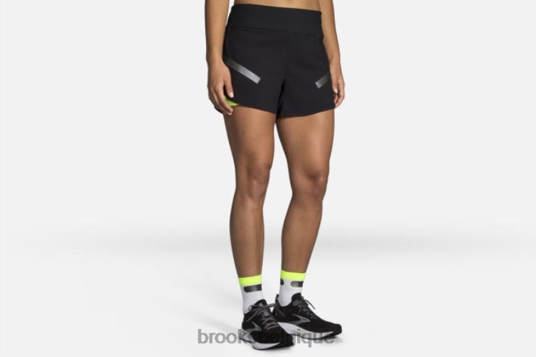 86H241637 carbonite 4 pouces 2-en-1 court Brooks noir