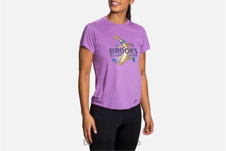 86H241678 manches courtes graphique distance Brooks héliotrope