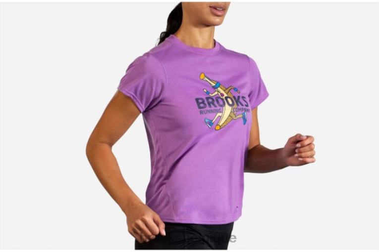 86H241678 manches courtes graphique distance Brooks héliotrope