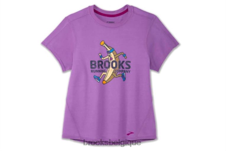 86H241678 manches courtes graphique distance Brooks héliotrope