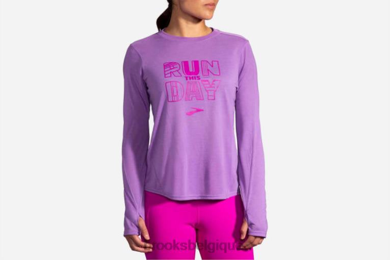 86H241680 manches longues graphique distance Brooks héliotrope