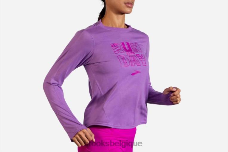 86H241680 manches longues graphique distance Brooks héliotrope