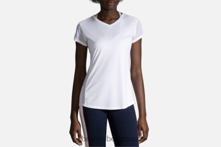 86H241698 manche courte furtive Brooks blanc