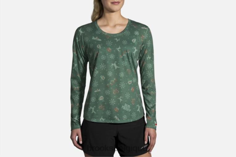 86H241708 manches longues graphique distance Brooks courir joyeusement