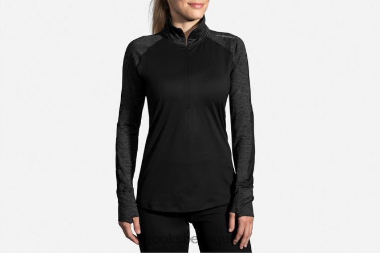 86H241738 tiret 1/2 zip Brooks noir