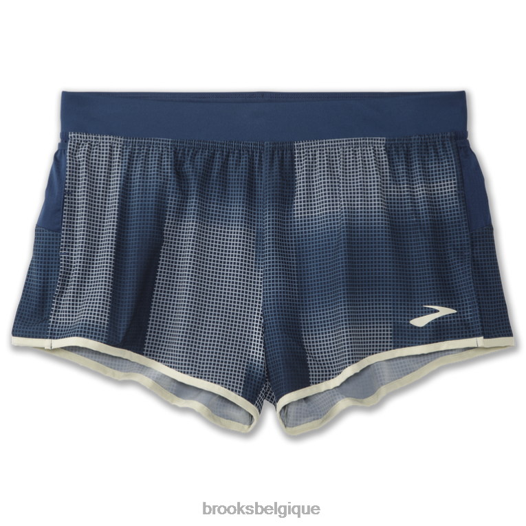 86H241101 short sherpa fendu 3'' Brooks indigo