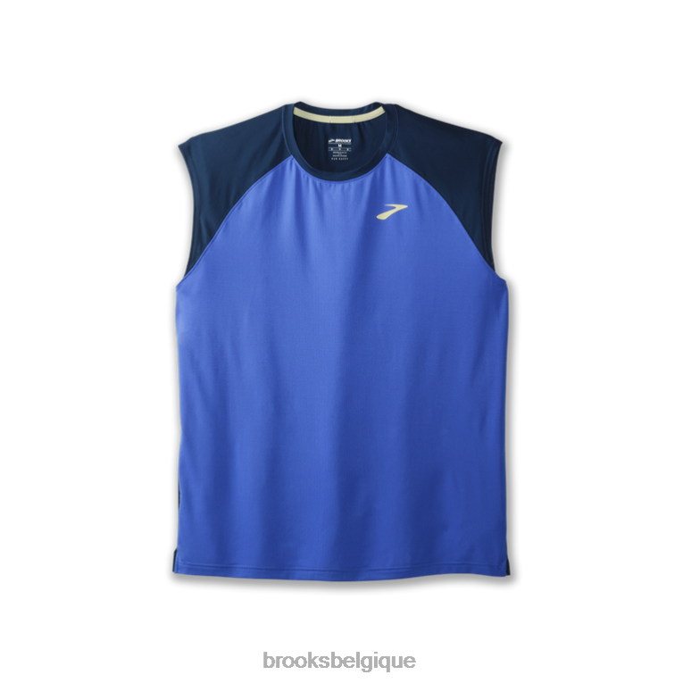 86H241222 courir sans manches Brooks bleu