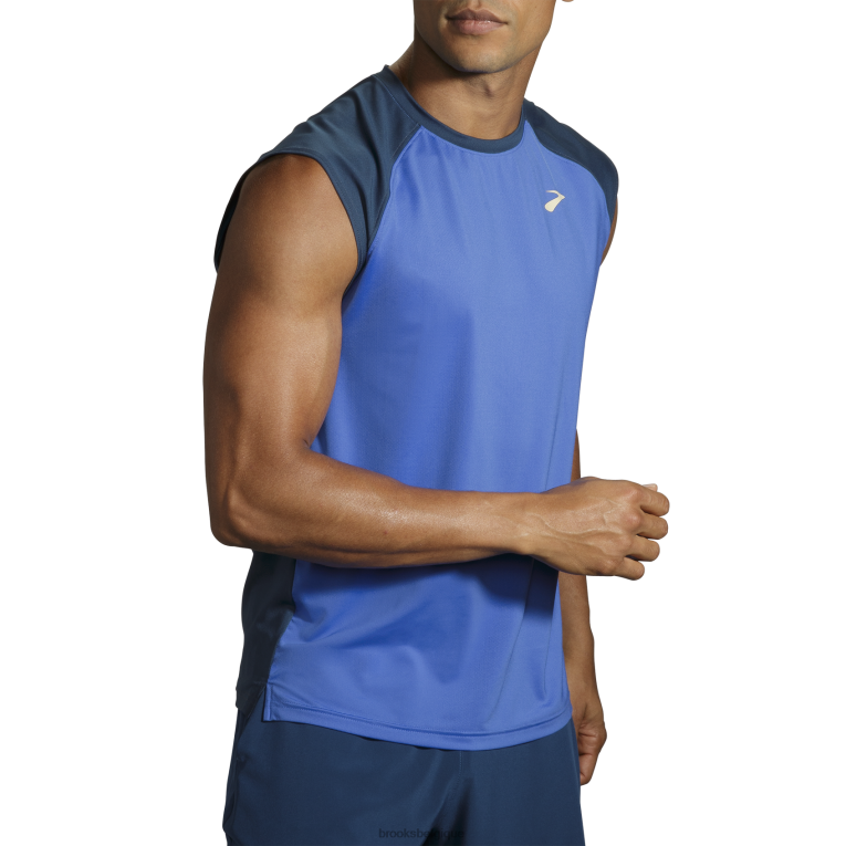 86H241222 courir sans manches Brooks bleu
