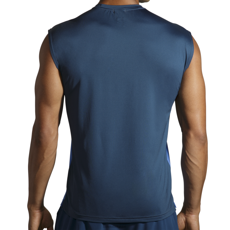 86H241222 courir sans manches Brooks bleu