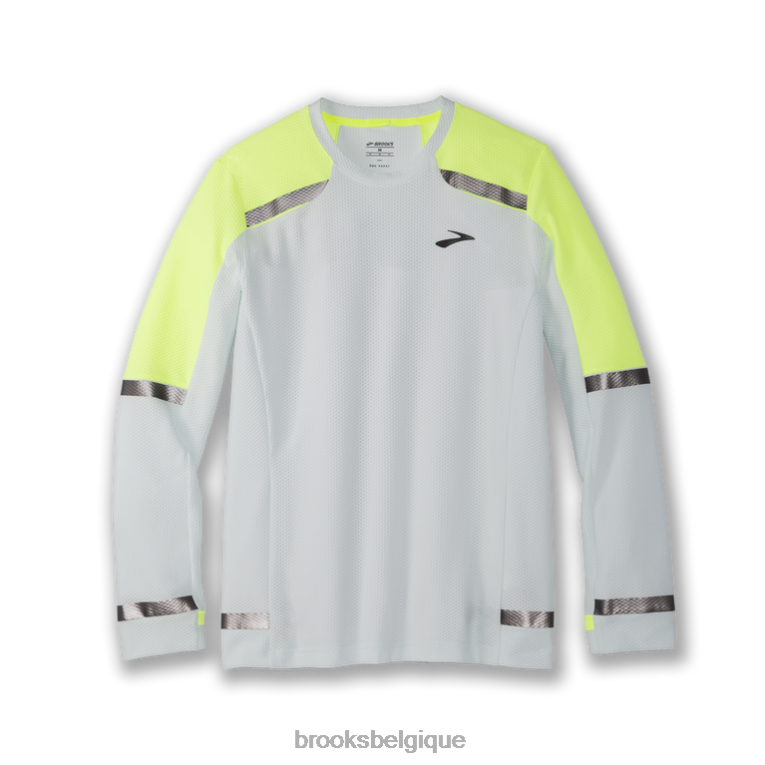 86H241299 carbonite à manches longues Brooks gris