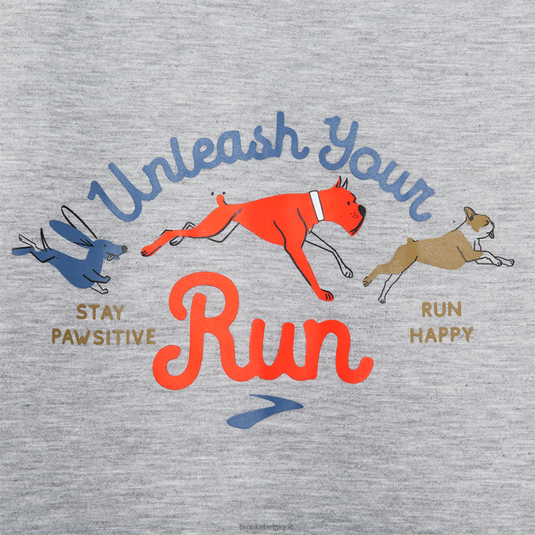 86H24298 manches courtes graphique distance Brooks chien