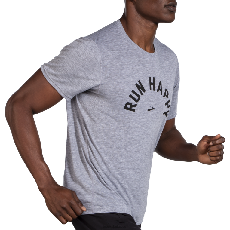 86H24302 manches courtes graphique distance Brooks arc heureux