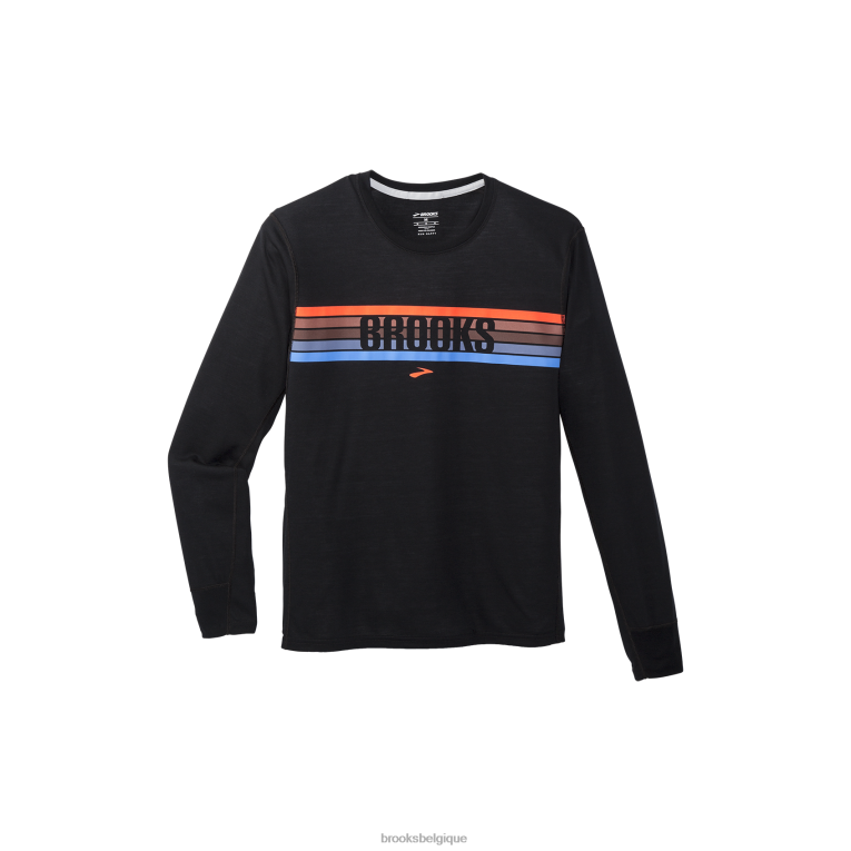 86H24329 manches longues graphique distance Brooks noir