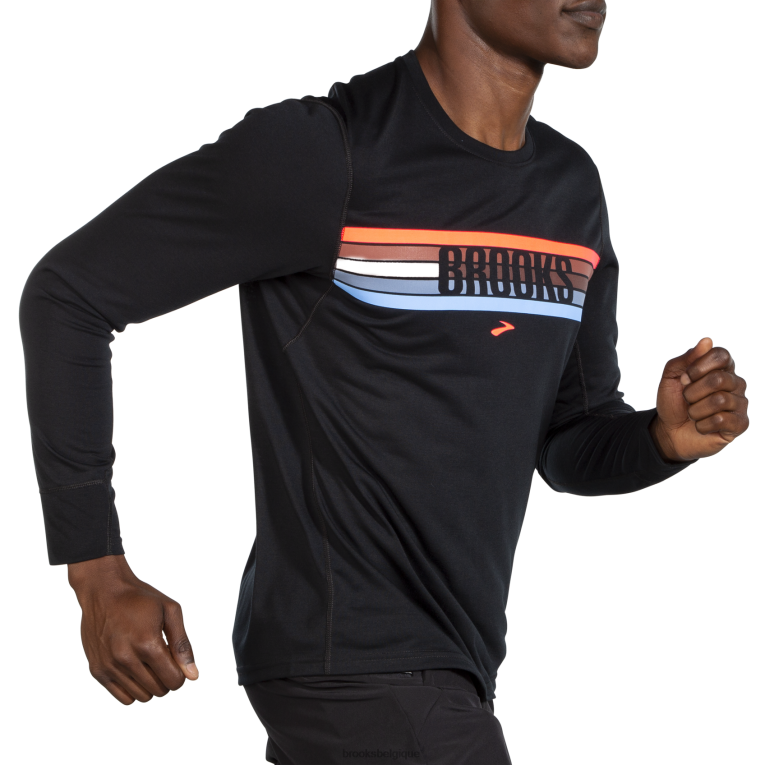 86H24329 manches longues graphique distance Brooks noir