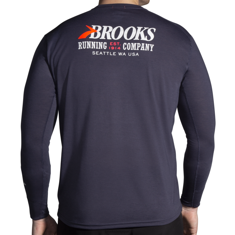 86H24330 manches longues graphique distance Brooks béton