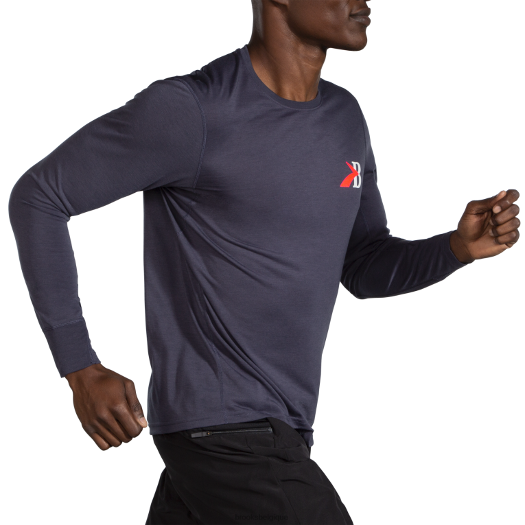 86H24330 manches longues graphique distance Brooks béton