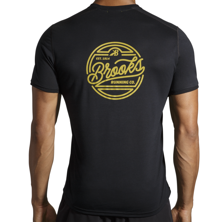 86H24501 manches courtes graphique distance Brooks noir