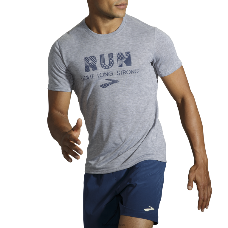 86H24503 manches courtes graphique distance Brooks lumière