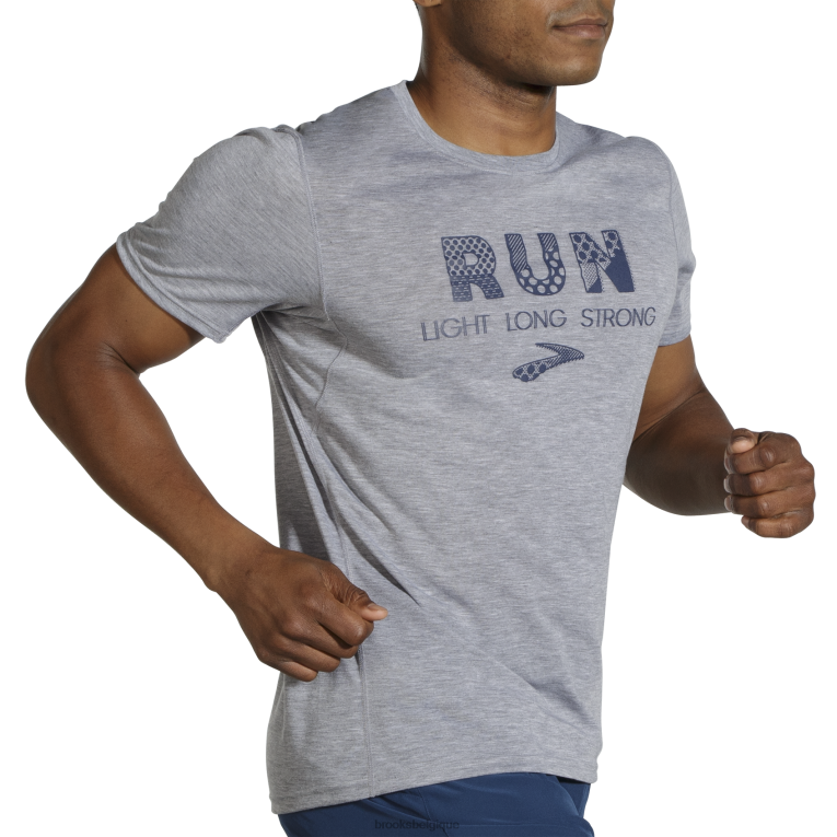 86H24503 manches courtes graphique distance Brooks lumière