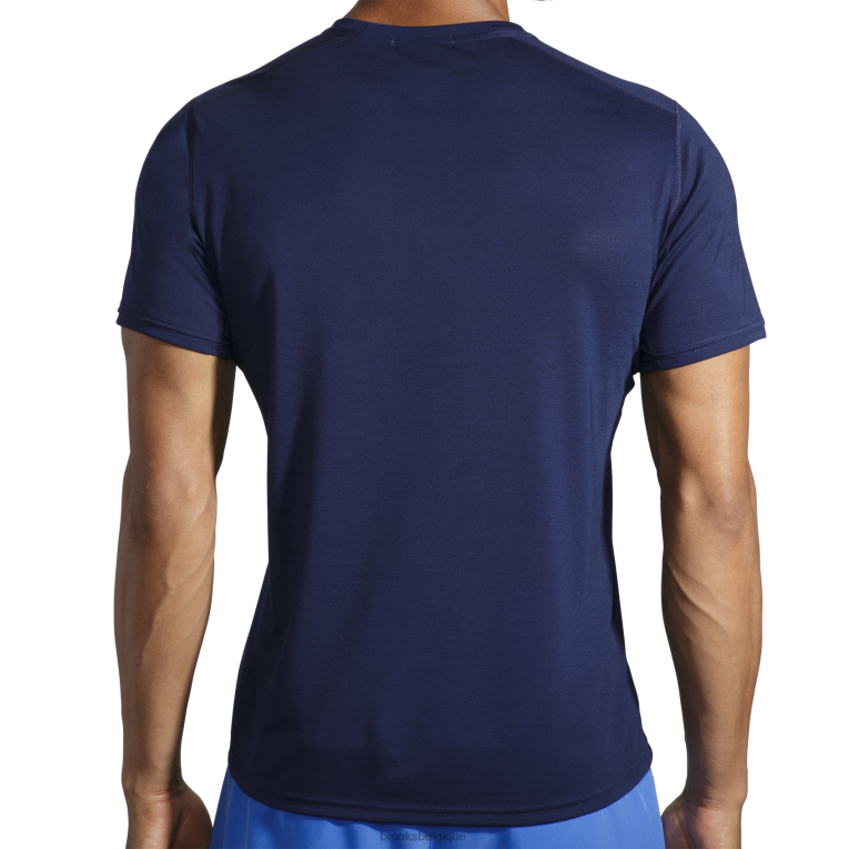 86H24505 manches courtes graphique distance Brooks marine