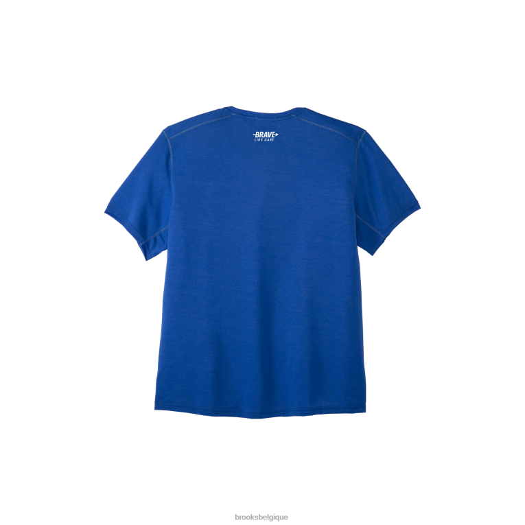 86H24653 blg22 distance graphique manches courtes Brooks bleu