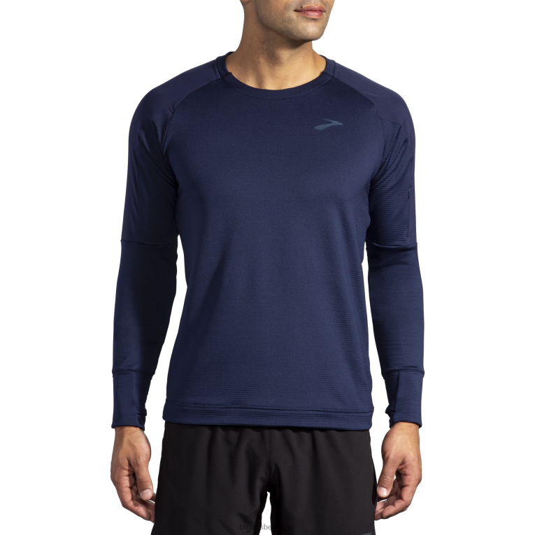 86H24662 manches longues thermiques à encoche Brooks marine