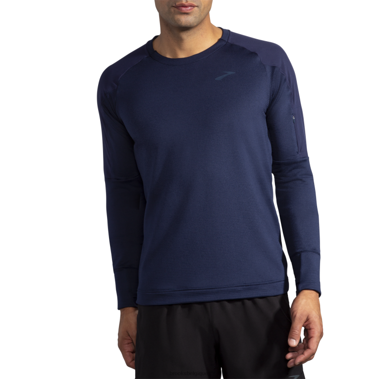 86H24662 manches longues thermiques à encoche Brooks marine