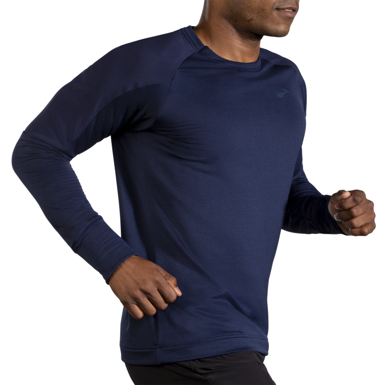 86H24662 manches longues thermiques à encoche Brooks marine