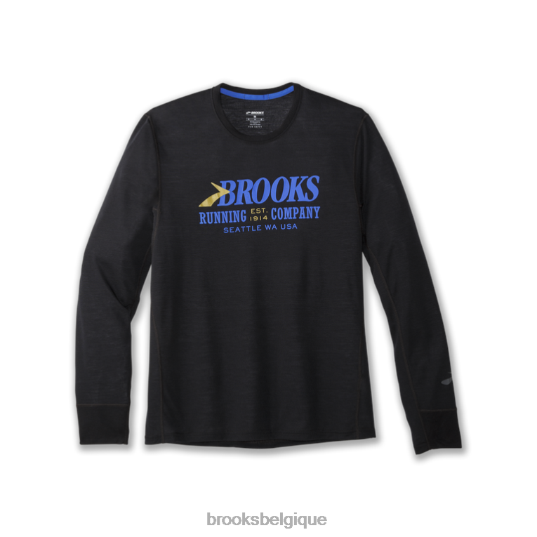 86H24696 manches longues graphique distance Brooks noir