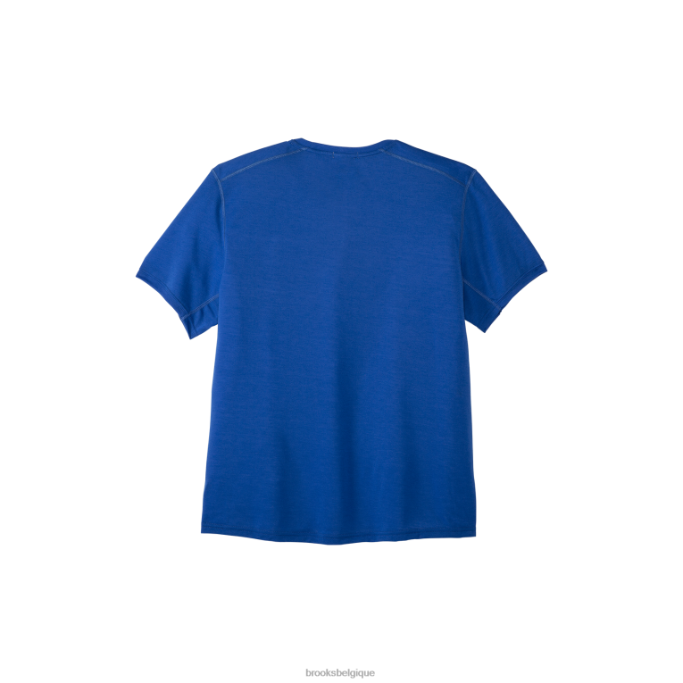 86H24704 responsabiliser sa manche courte graphique à distance Brooks bleu