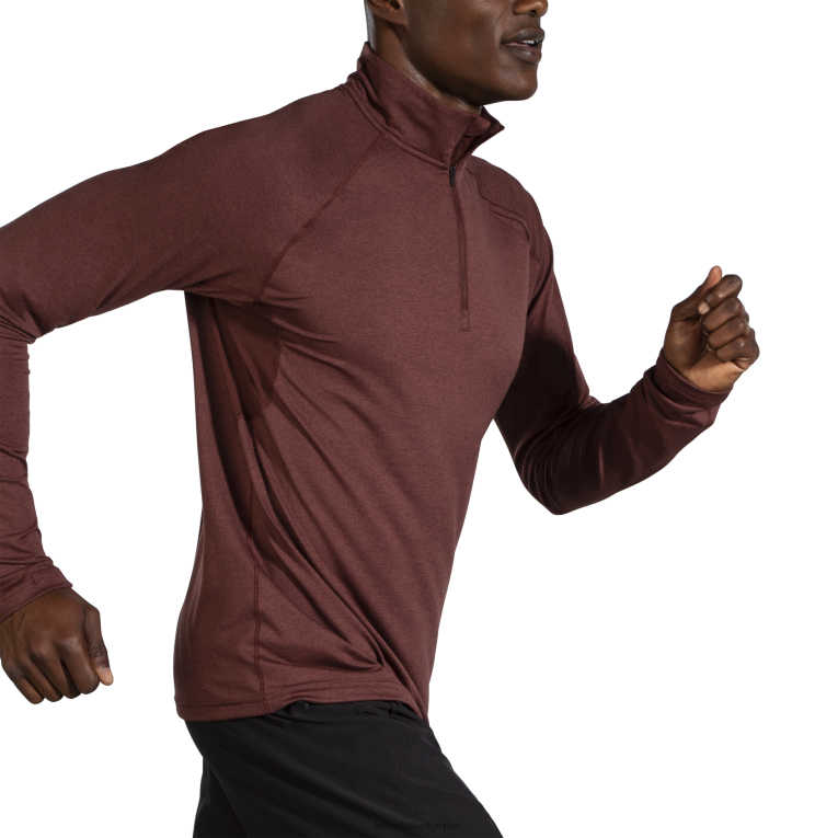 86H241131 tiret 1/2 zip Brooks raisin
