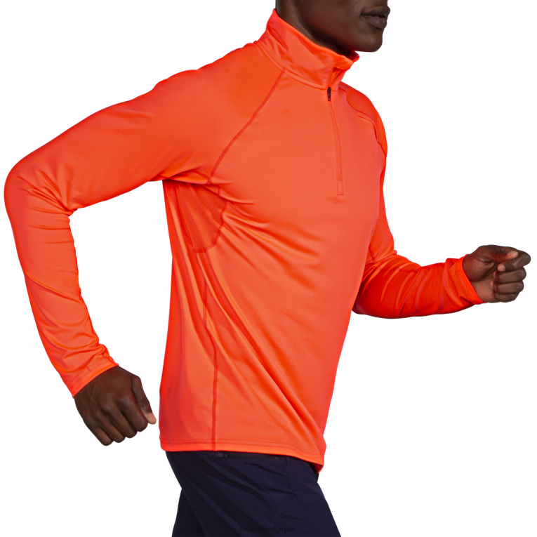 86H241132 tiret 1/2 zip Brooks flamme
