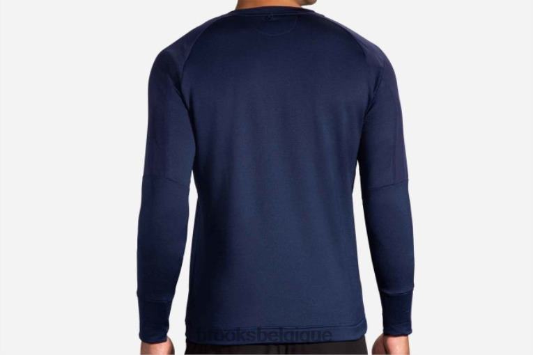 86H242001 manches longues thermiques à encoche Brooks marine