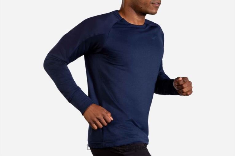 86H242001 manches longues thermiques à encoche Brooks marine