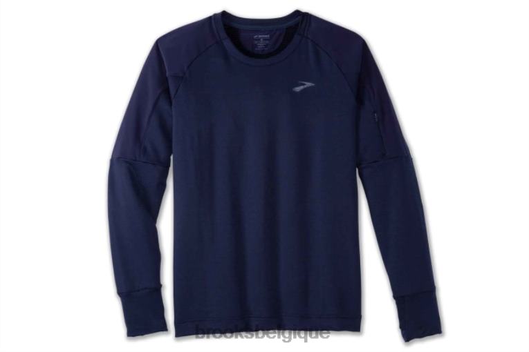 86H242001 manches longues thermiques à encoche Brooks marine